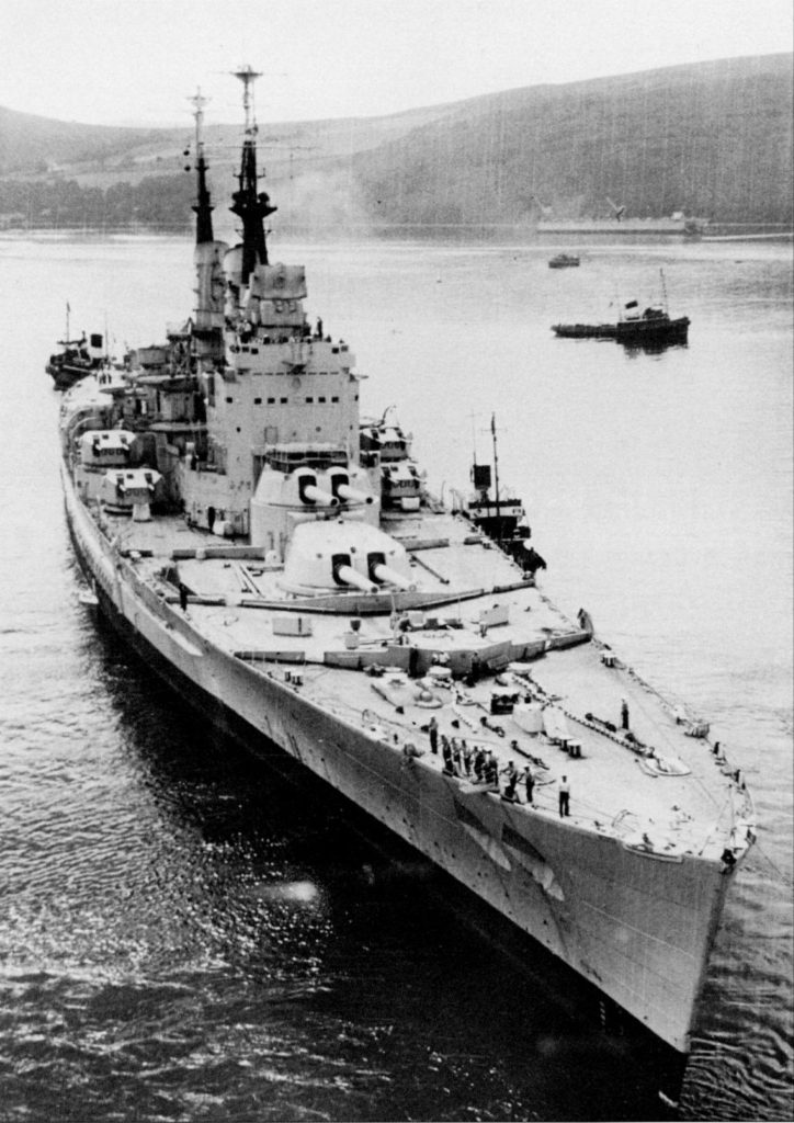 HMS Vanguard on her way to be scrapped