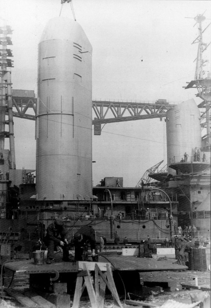 HMS Vanguard under construction