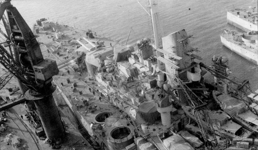 HMS Vanguard fitting out