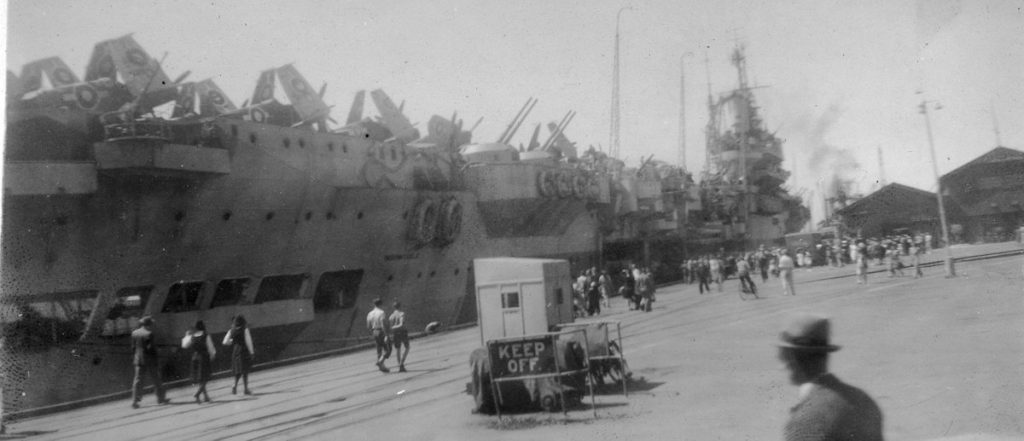 HMS Indomitable in Fremantle Western Australia during World War 2