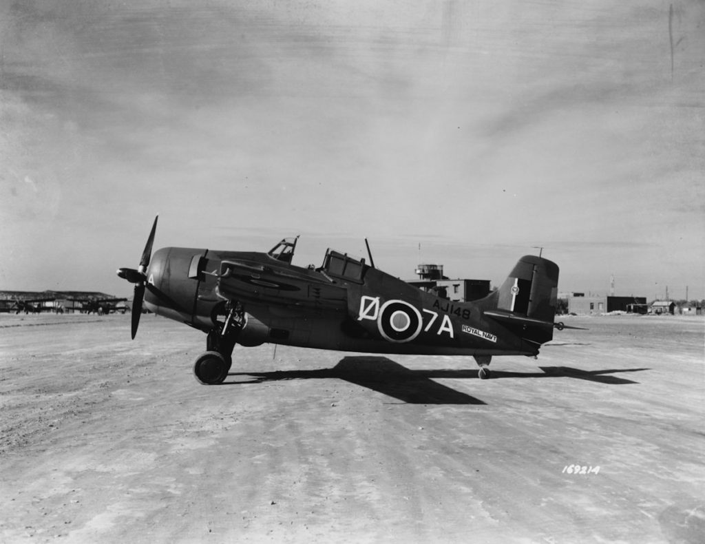 Grumman Martlet (Wildcat) Mk. II of No. 888 AJ148 from HMS Formidable on an airfield at Oran Algeria in Dec 42