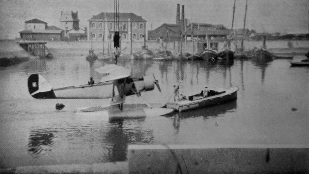 Blackburn Shark Mk.IIA of the Portuguese Naval Air Service, in the harbour of Bom Successo, the Naval Air Station of Lisbon