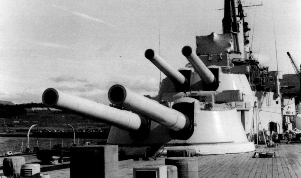 HMS Vanguard on her way to be scrapped September 1960