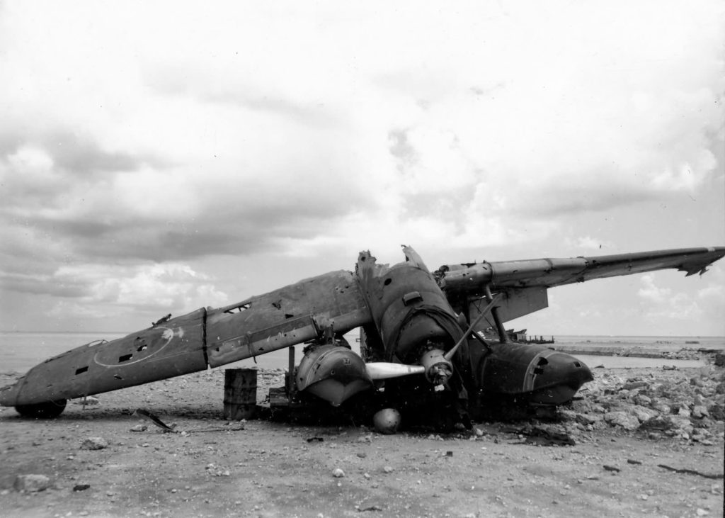 Wreck of an Aichi E13A Jake on Saipan July 1944