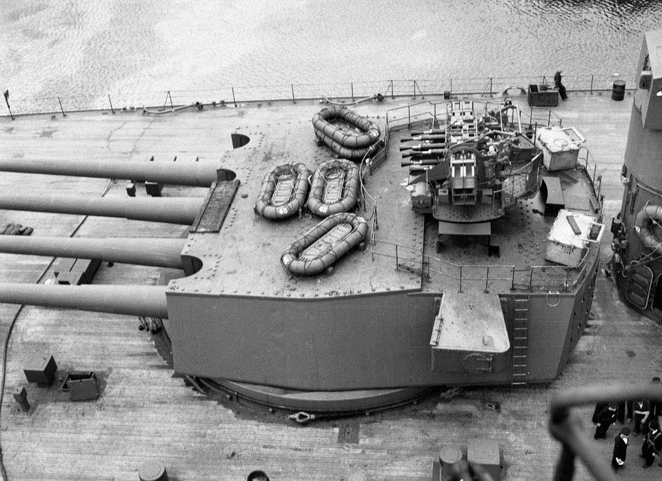 Y Turret Quad 14-inch turret on HMS Duke of York