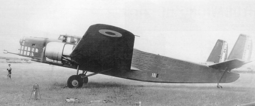 SNCAC NC.410 with temporary wheeled undercarriage