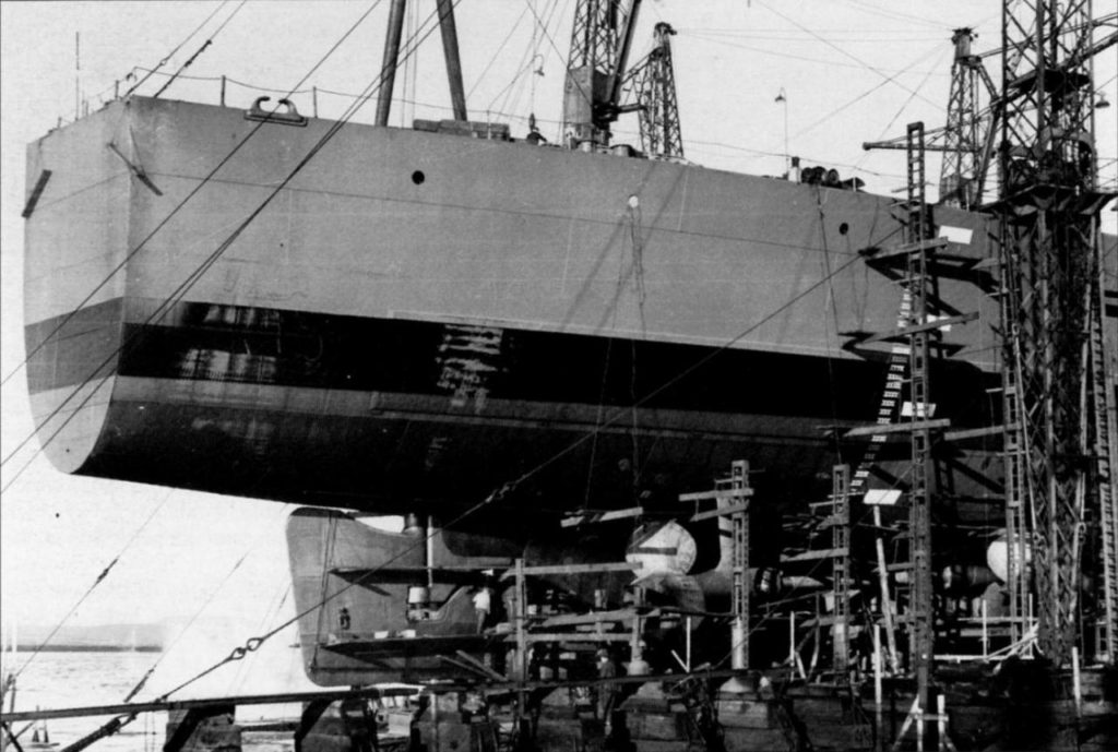 HMS Vanguard under construction