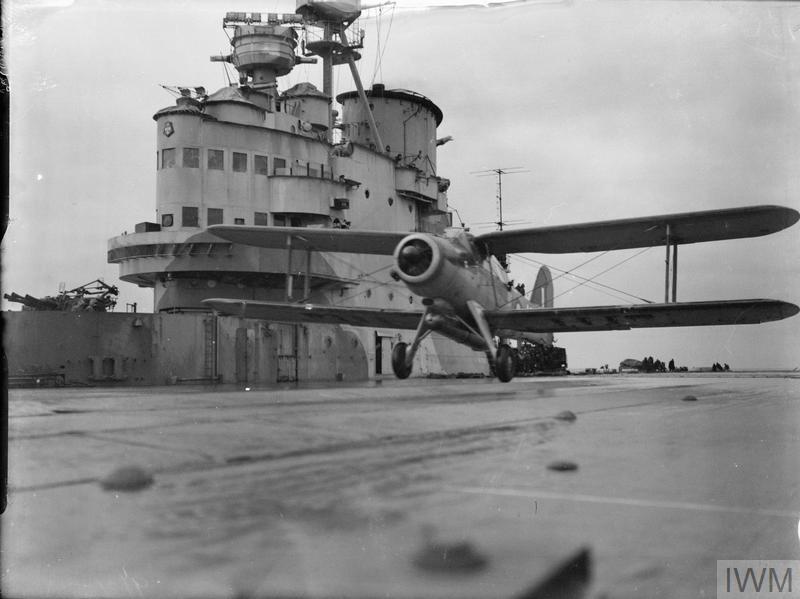 Fairey Albacore of 820 NAS taking off from HMS Victorious while on Russian convoy duty