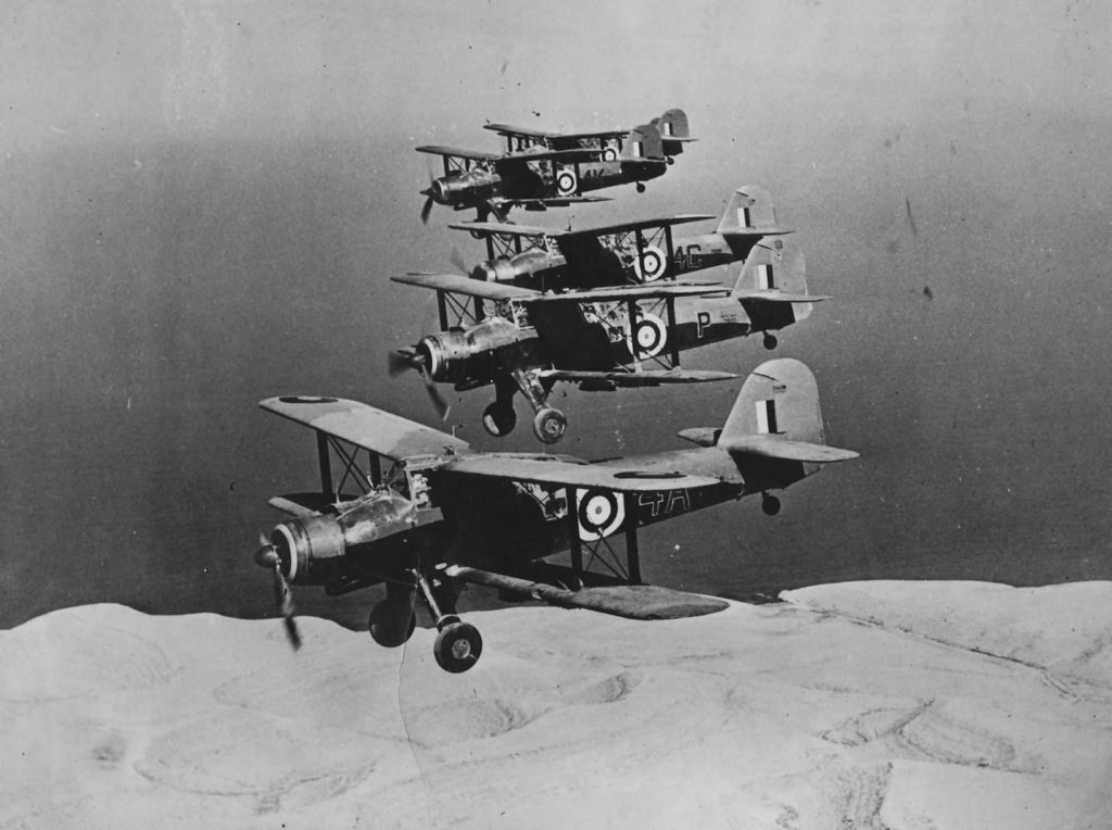 Fairey Albacores of 826 Squadron FAA on patrol over Libya 1943