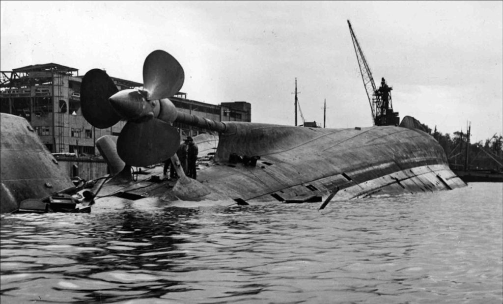 Admiral Scheer Capsized in Kiel, April 1945