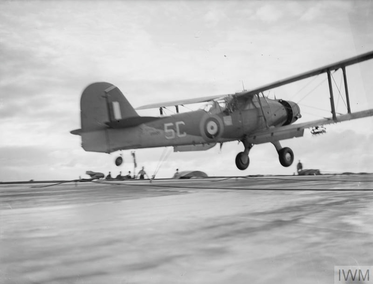 An 817 NAS Fairey Albacore landing on HMS Victorious late Nov 1941