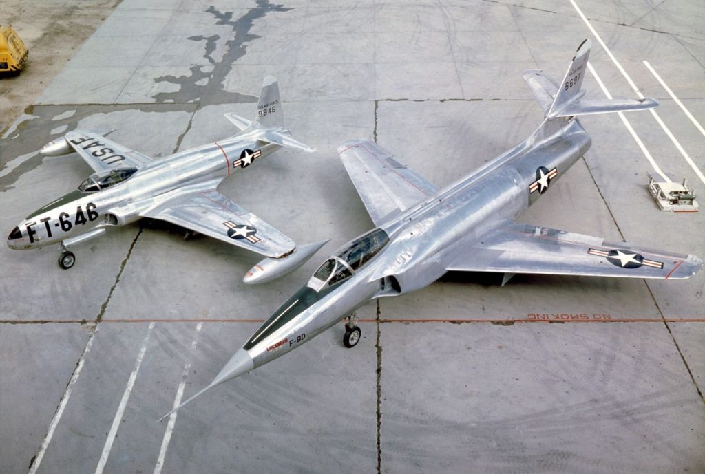 Lockheed XF-90 with F-80 chase plane (1949)