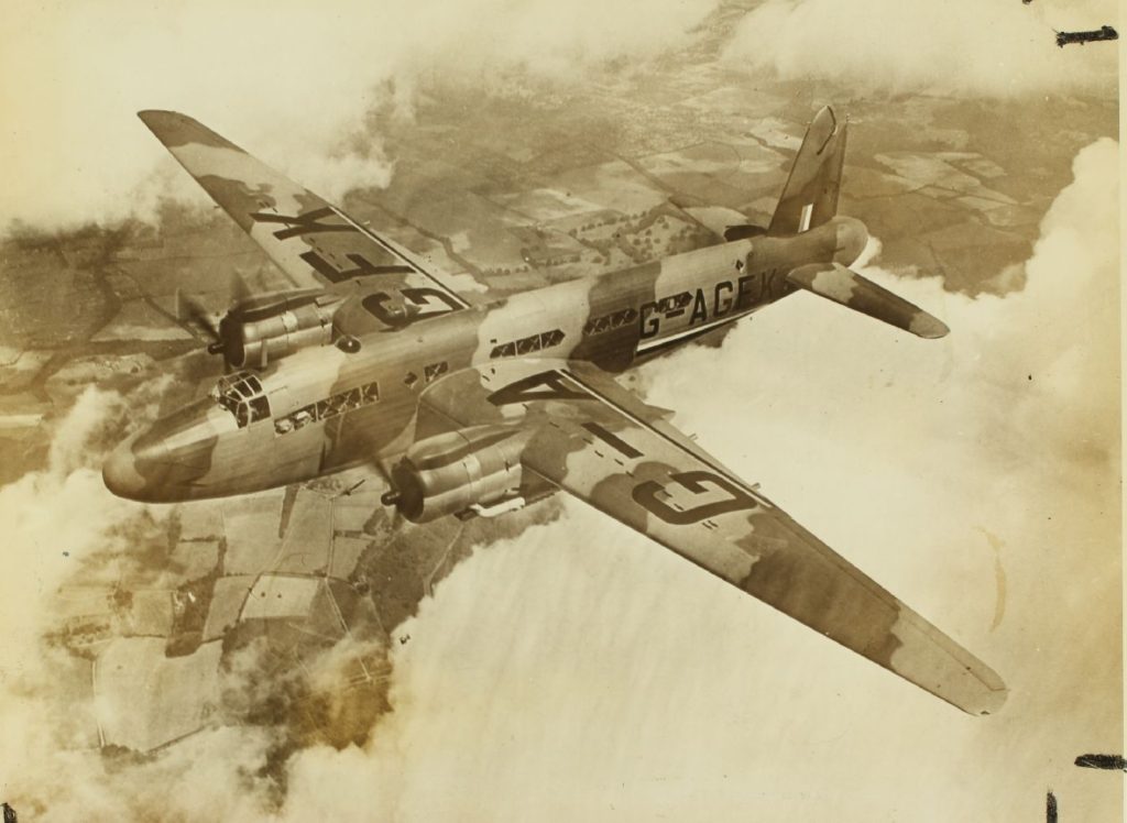 Vickers Warwick B.Mk.I BV256 converted in early 1942 to C.MK.I G-AGFK, used by BOAC to carry mail, freight and passengers