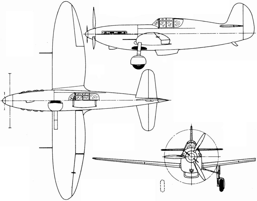 Potez 230 Line Drawing