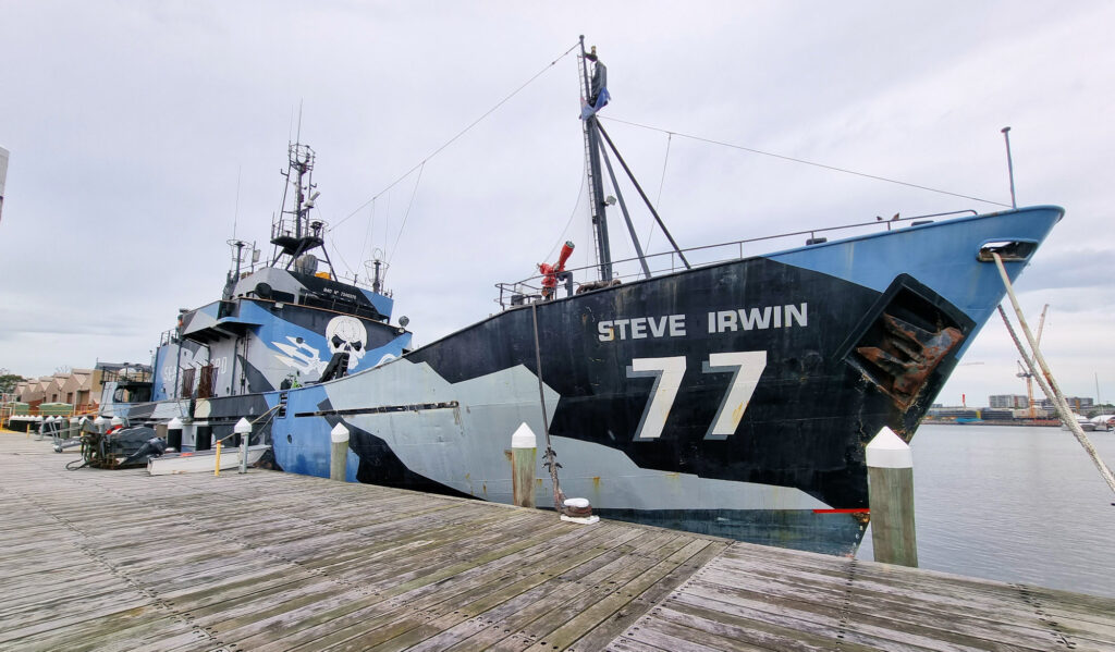 Sea Shepherd’s MV Steve Irwin in Newcastle Harbour