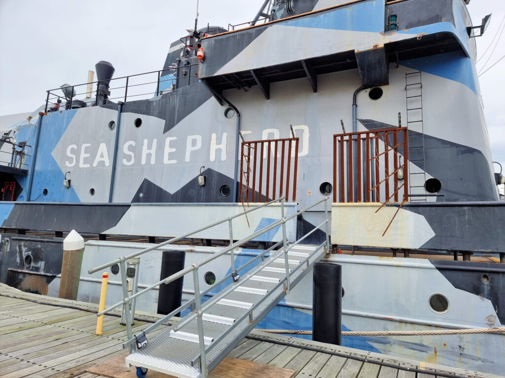 Gangway onto MV Steve Irwin