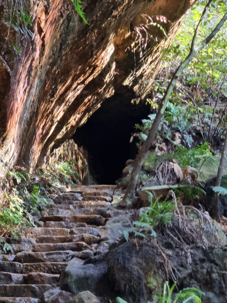 Steps up to the Small Tunnel on the Grand Canyon Walking Track