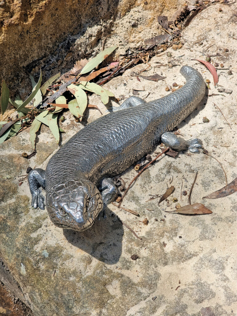 Blue Tongue Lizard Sculpture on the Walk