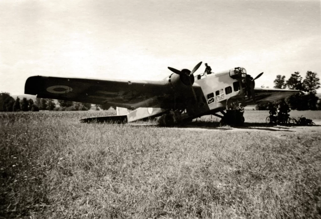 Amiot 143 sits abandoned after the fall of France June 1940