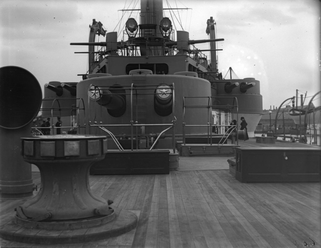 Deck of USS Iowa (BB-4), Brooklyn Navy Yard, New York City