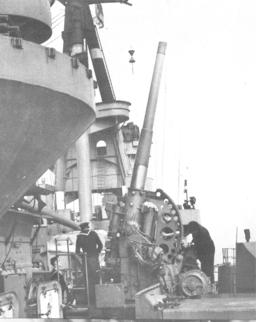 HMS Nelson 4.7 inch Anti-Aircraft guns