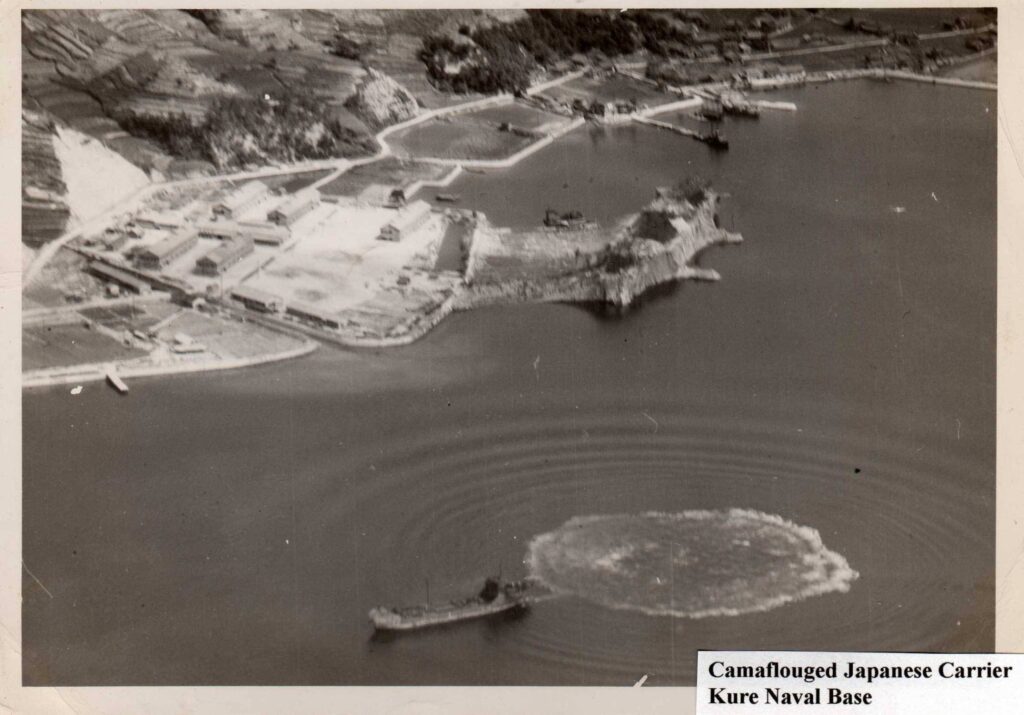 Hosho under camouflage during a raid on Kure, 24 July 1945