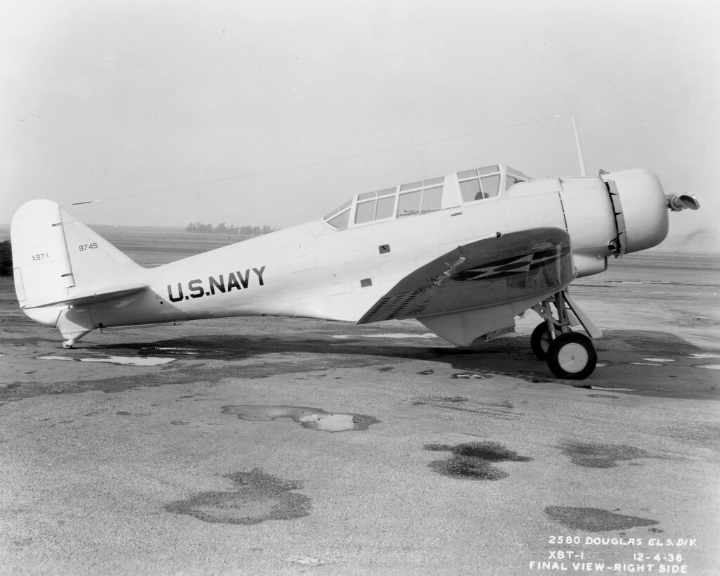 Northrop XBT-1 prototype (BuNo 9745) on 4 December 1936.