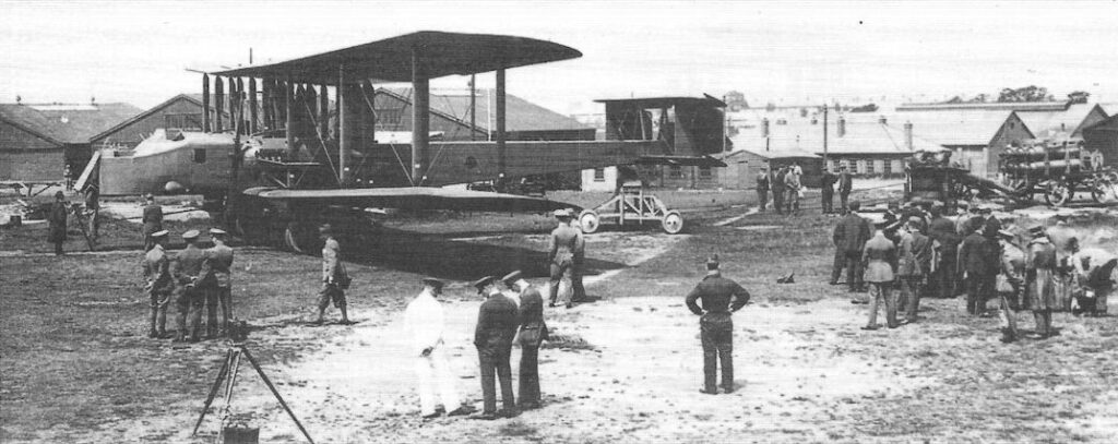 Trials underway using Vickers Virginia Mk.IX J8236 into the use of land catapults for launching heavily-laden bombers.