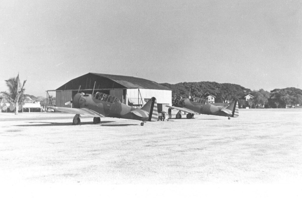 Two North American A-27s intercepted from order from Siam on Nichols Field