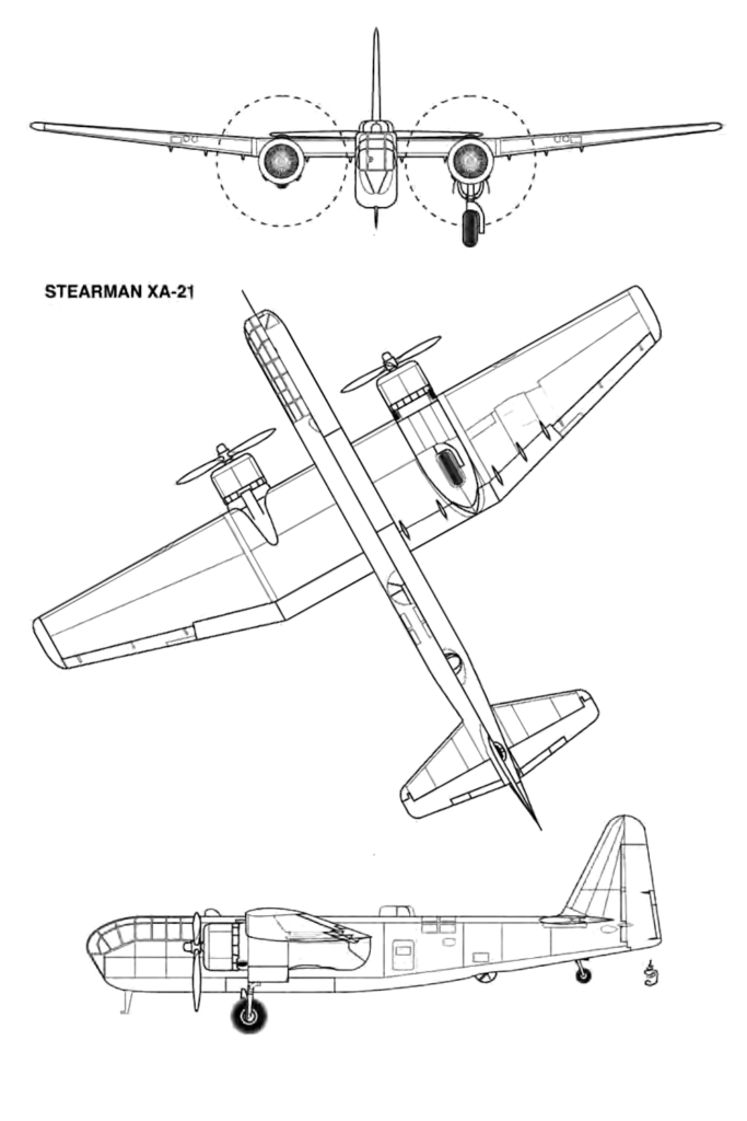 Stearman XA-21 Line Drawing