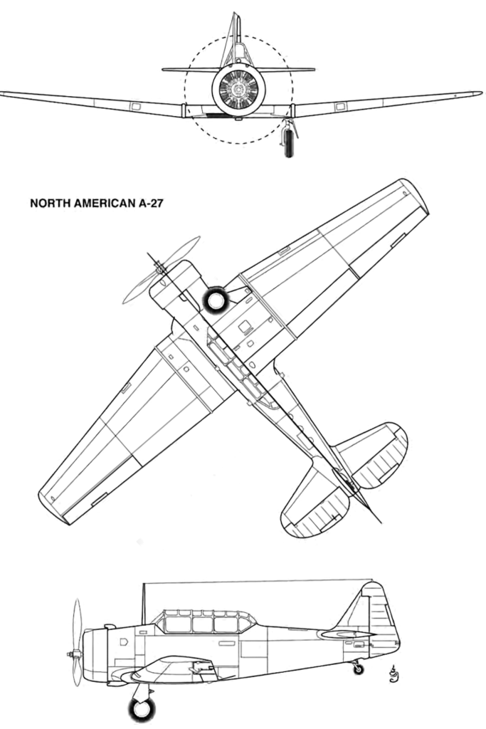 North American A-27 line drawing