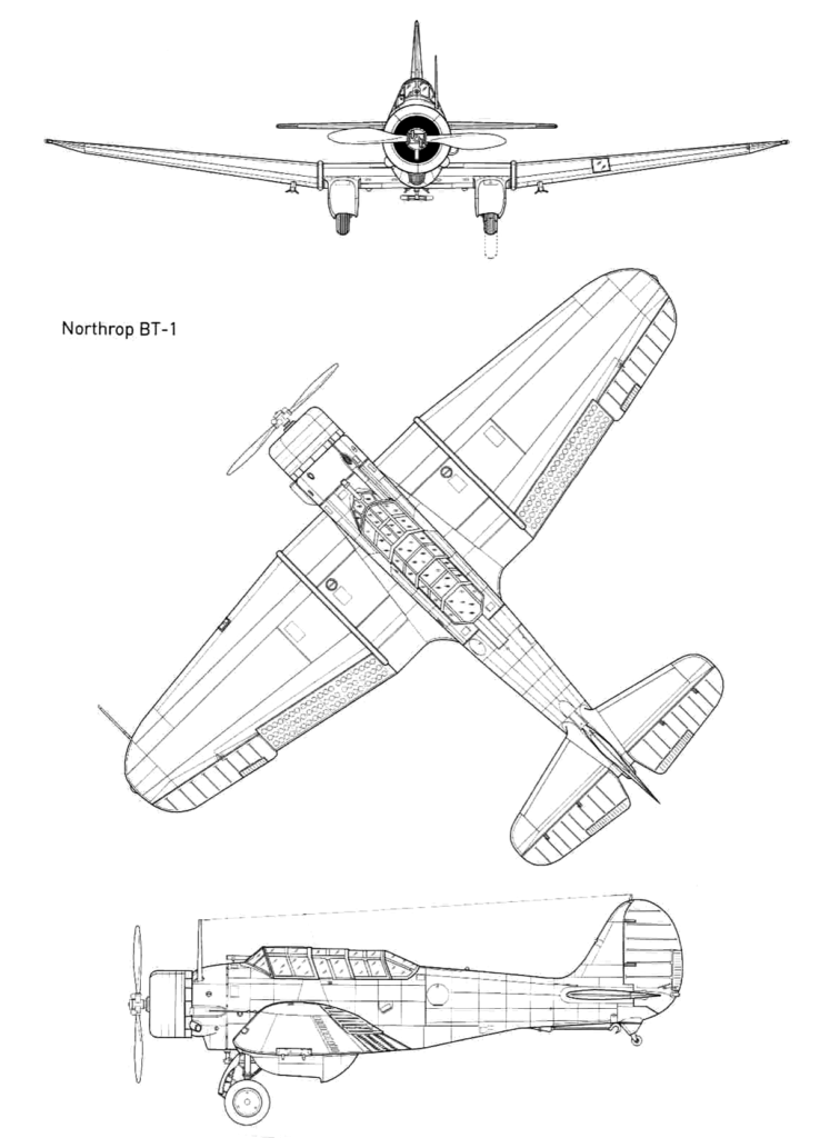 Northrop BT-1 line drawing