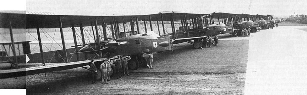 Line-up of Vickers Virginia Mk.Xs of 502 (Ulster) Squadron at RAF Aldergrove in November 1933