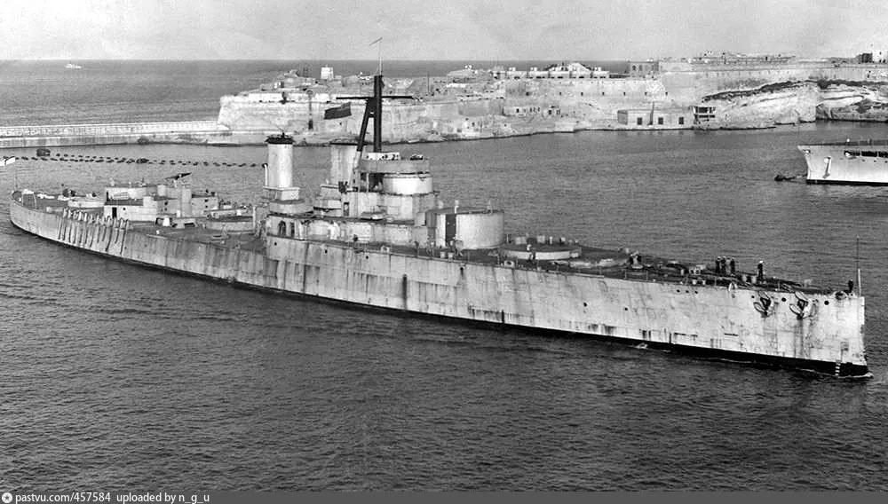 HMS Centurion off Malta