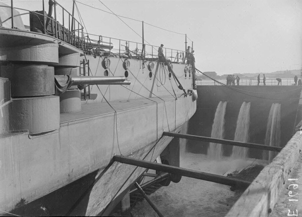 Bretagne in drydock Toulon, 21 October 1916