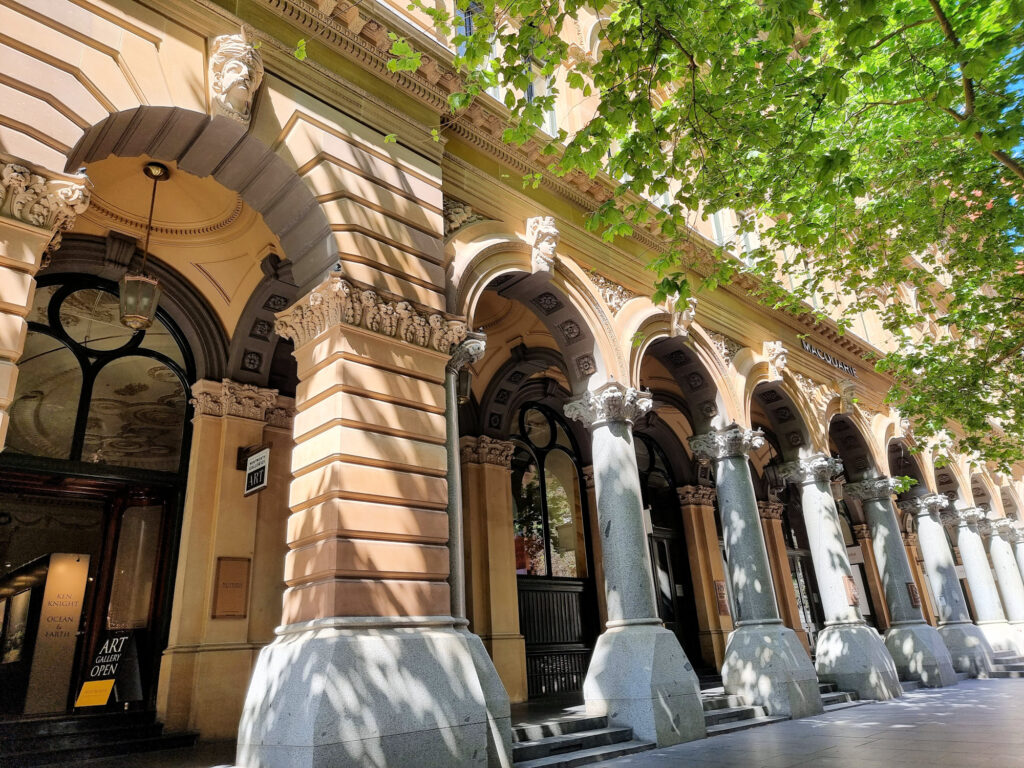 Colonnade on Martin Place side of the building