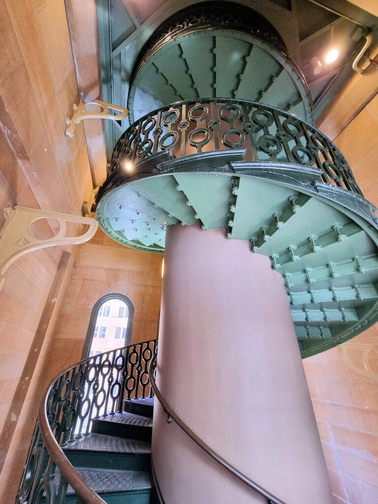 Spiral Staircase to the clock tower The Fullerton Hotel ex-Post Office Building