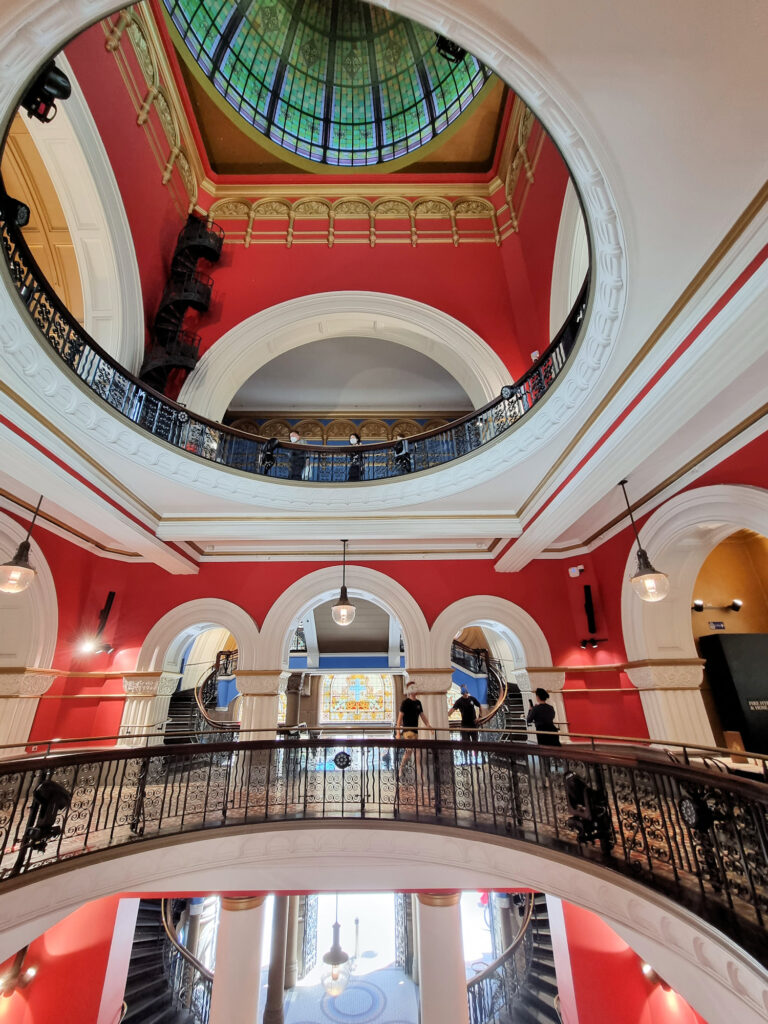 Three levels of the Queen Victoria Building and the dome