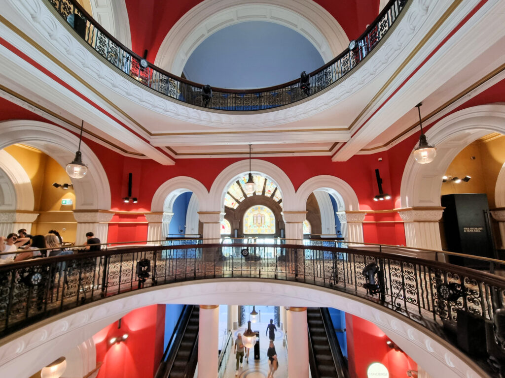 Three levels of the Queen Victoria Building