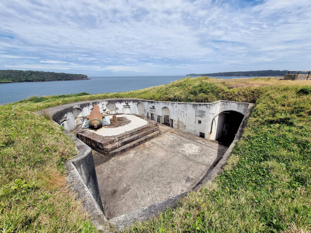 This shows the commanding field of fire the gun had to the entrance to Port Botany.