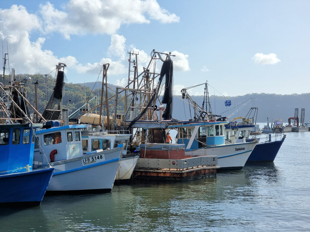 Fishing boats tied up at Brooklyn Brooklyn Ferry to Dangar Island