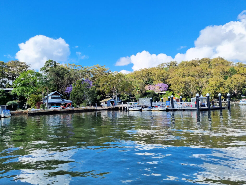 Houses and private jetties on Dangar Island