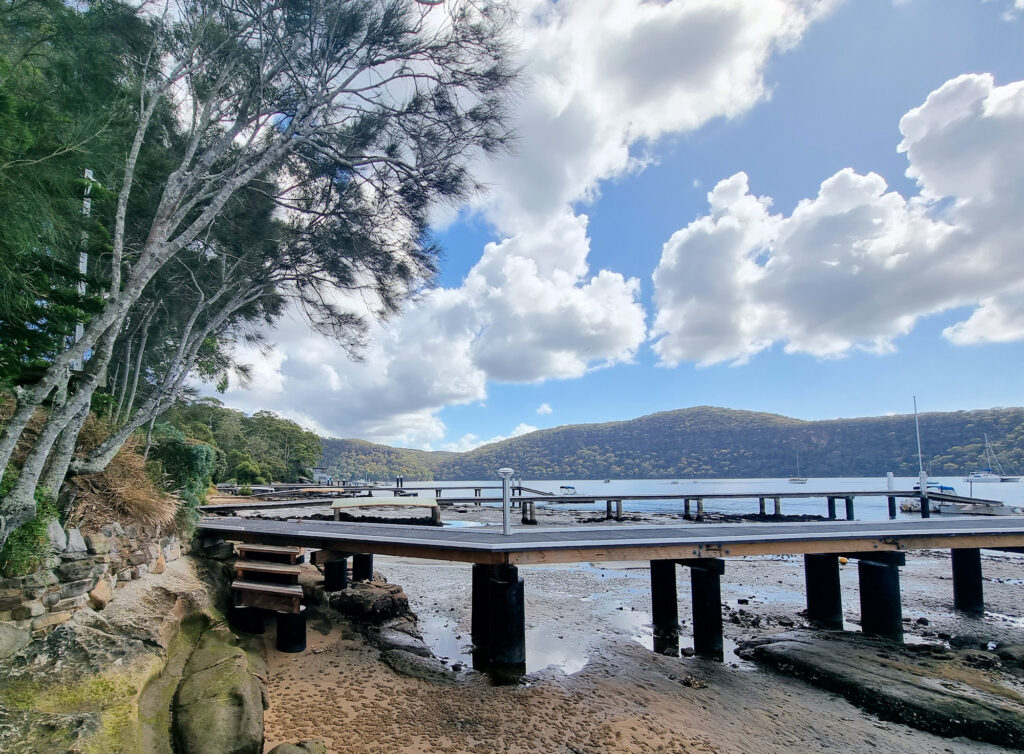 Private jetties at low tide