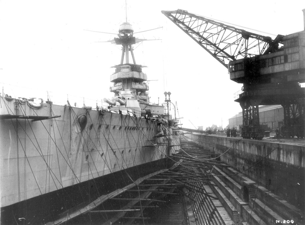 HMS Tiger at Rosyth during her refit 1916-1917