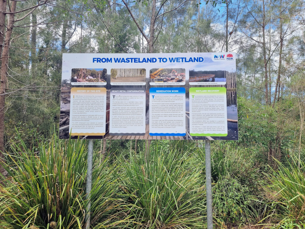 Information board Urunga Wetlands Boardwalk