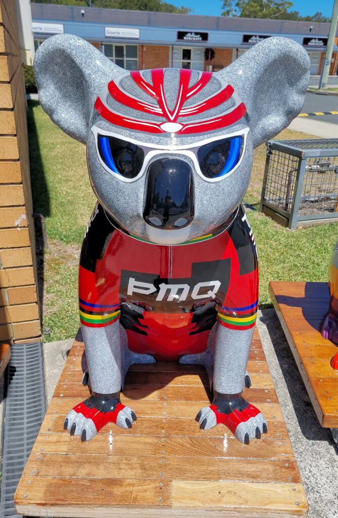 Augie the Cyclist Hello Koalas Sculpture Trail