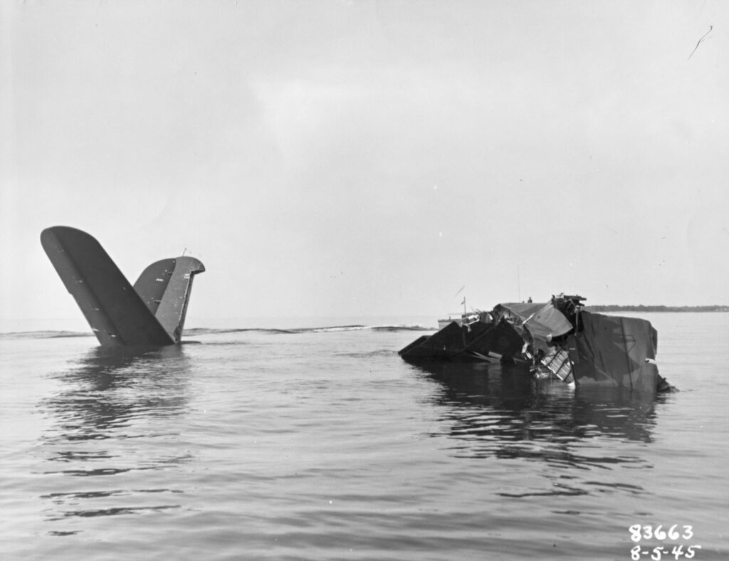 Martin JRM-1 Hawaii Mars I after crashing in Chesapeake Bay on 5 August 1945