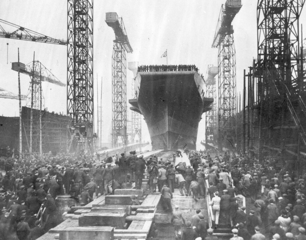 The launch of HMS Glory