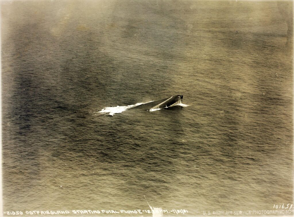 Ostfriesland, 21 July 1921 12:38 PM sinking after bombing trials