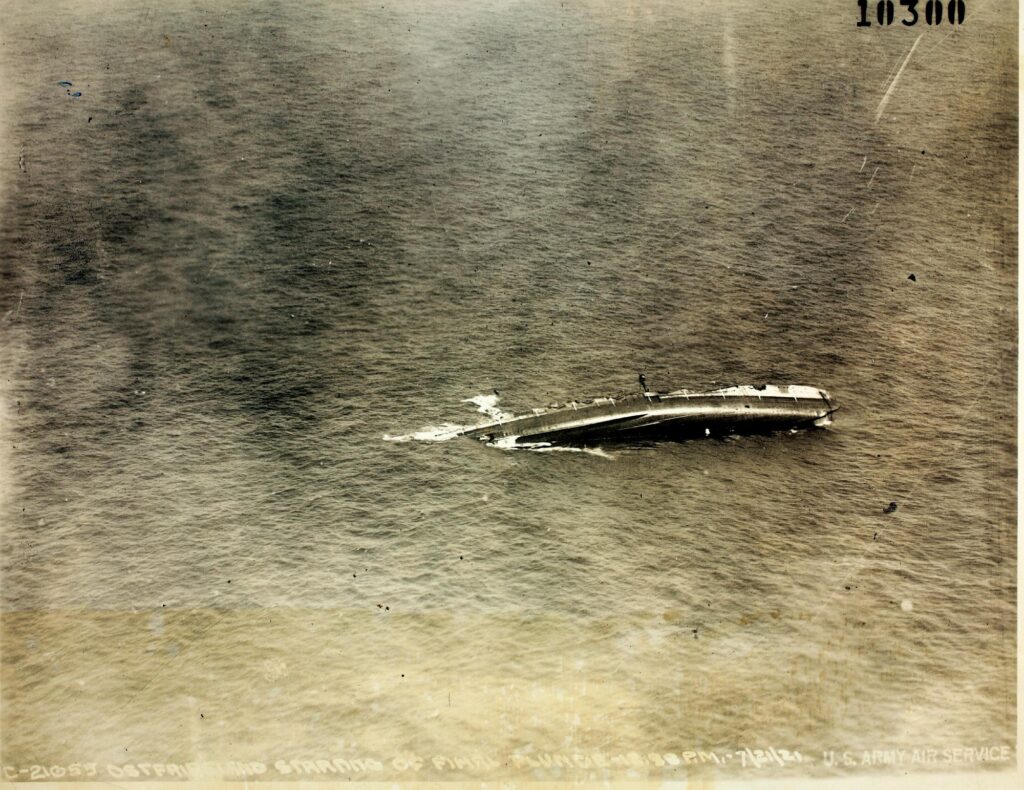 Ostfriesland, 21 July 1921 12:38 PM sinking after bombing trials